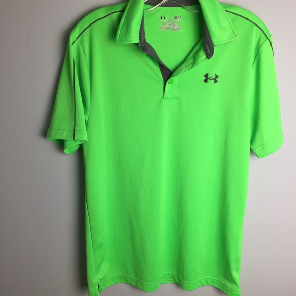 Under Armour Neon Green Polo Shirt - Picture 1 of 4